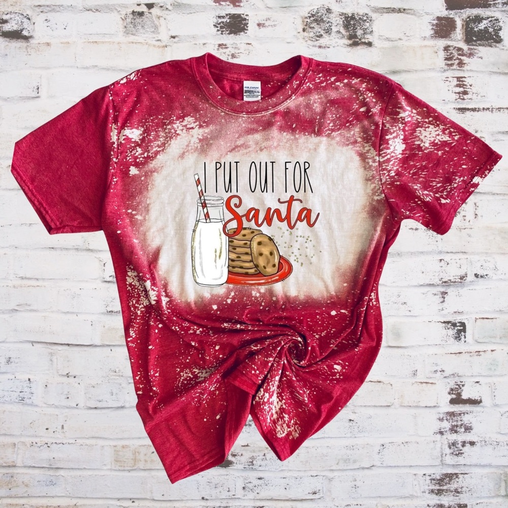 🆕 Gildan Christmas Santa Bleached Shirt